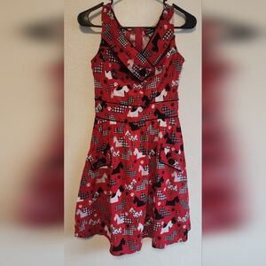 Vibrant Red and Black Patterned Fabric